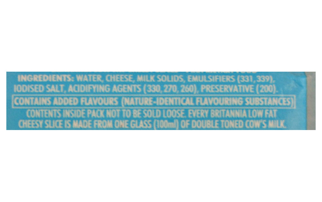Britannia Slimz Low Fat Cheesy Slices    Pack  100 grams